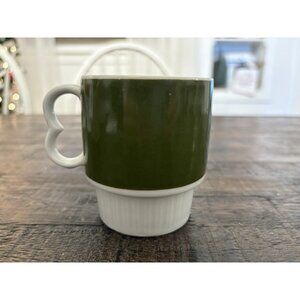 Vintage SI Japan Green Coffee Cup Mug Stackable